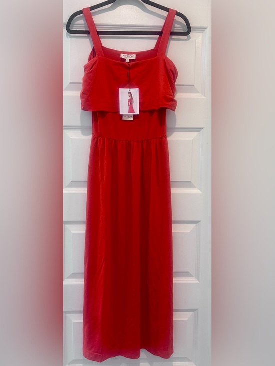Nation LTD Dresses & Skirts - NWT Nation LTD Tamaira Off the Shoulder Auburn Red Pima Cotton Maxi Dress XS